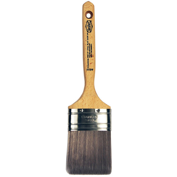 Dunn-Edwards Titanium-Pro Semi-Oval Flat Sash Nylon/Polyester Blend Brush - Image 2